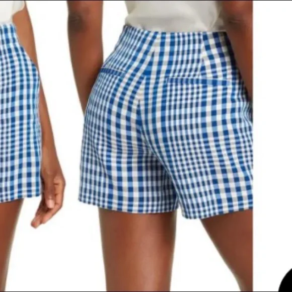 NWT Theory Blue and White Plaid Shorts - Picture 4 of 4